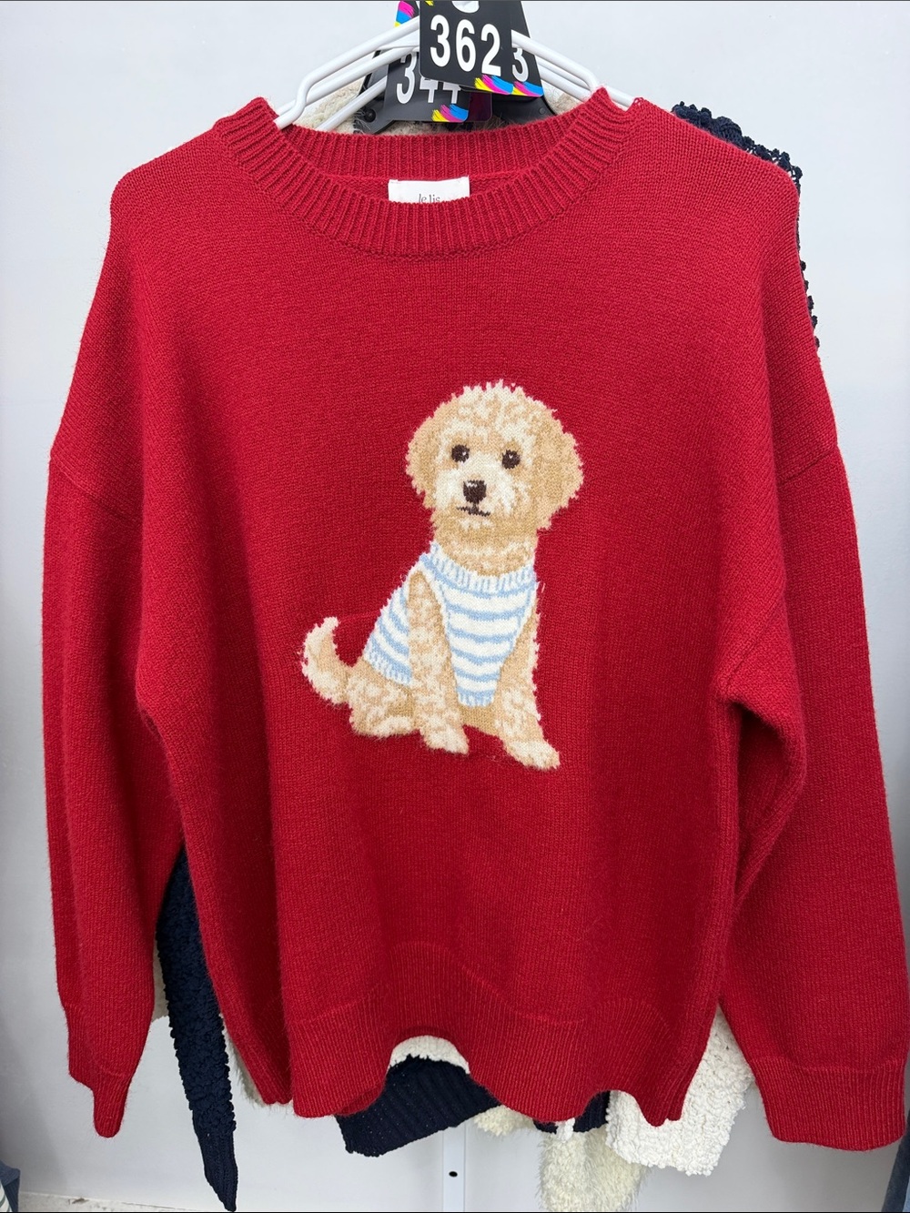 362 Golden Doodle Red Dog-Graphic Crewneck Sweater - Picture 6 of 7